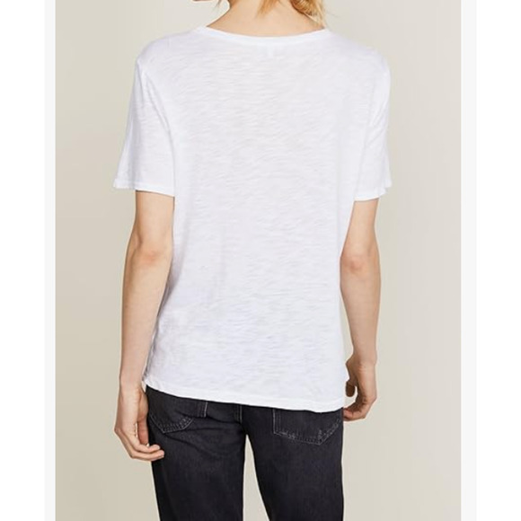 SPLENDID TOP WOMENS XSMALL BASIC CREW NECK SHORT SLEEVE SLUB TEE SHIRT WHITE - Picture 2 of 12